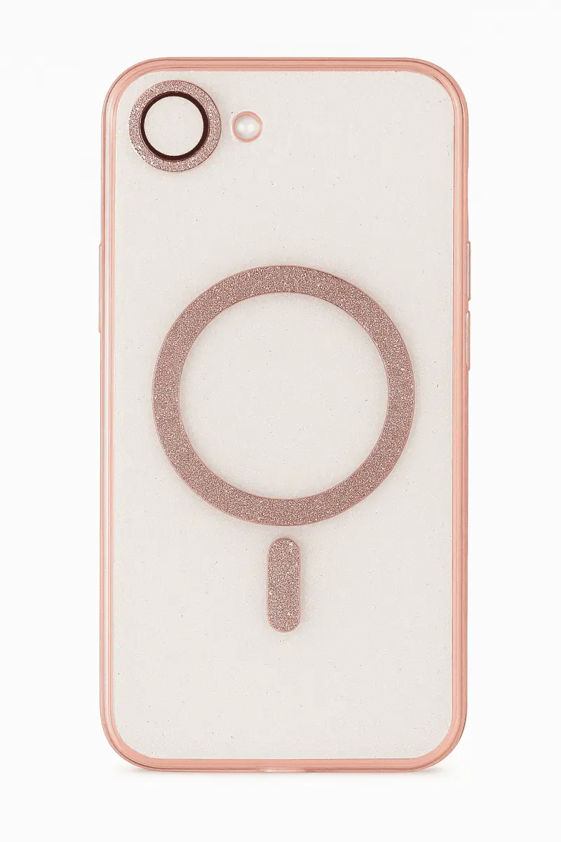 Zadní kryt Glitter Magsafe pro iPhone 16e pink clear