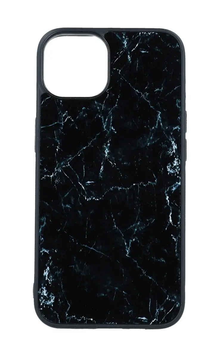 Kryt TopQ Marble iPhone 14 pevný Smoky Black 110476