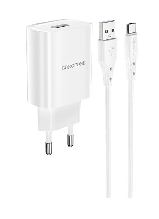 Nabíječka Borofone BN1 Innovative včetně USB-C datového kabelu 2.4A bílá 110478