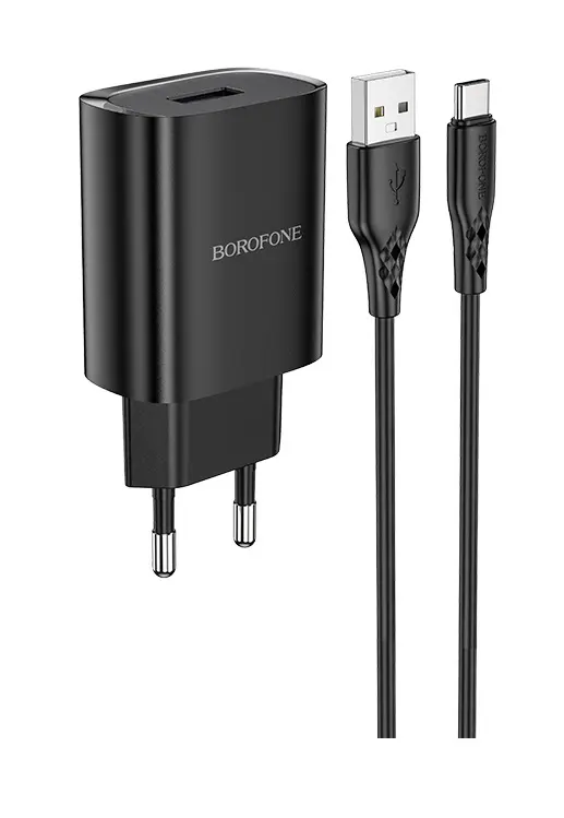 Nabíječka Borofone BN1 Innovative včetně USB-C datového kabelu 2.1A černá 110480
