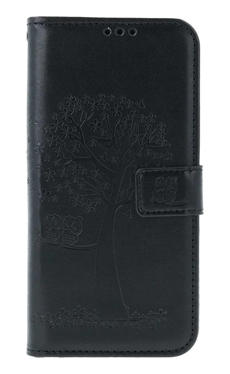 Pouzdro TopQ Samsung A15 knížkové Černý strom sovičky 130610