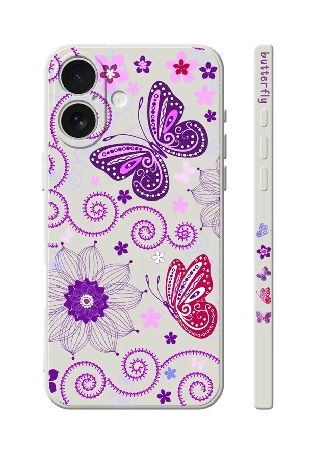 Kryt TopQ Design iPhone 16 Fialoví motýlci 130738