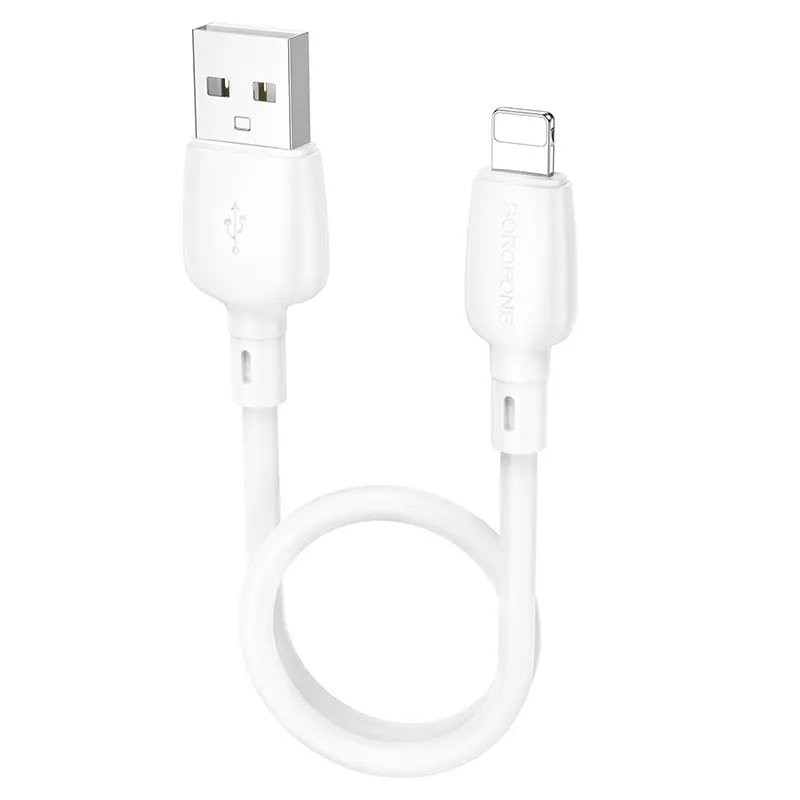 Kabel Borofone BX93 Super Power - USB na Lightning - PD 20W 0,25 metru bílý ROZBALENO