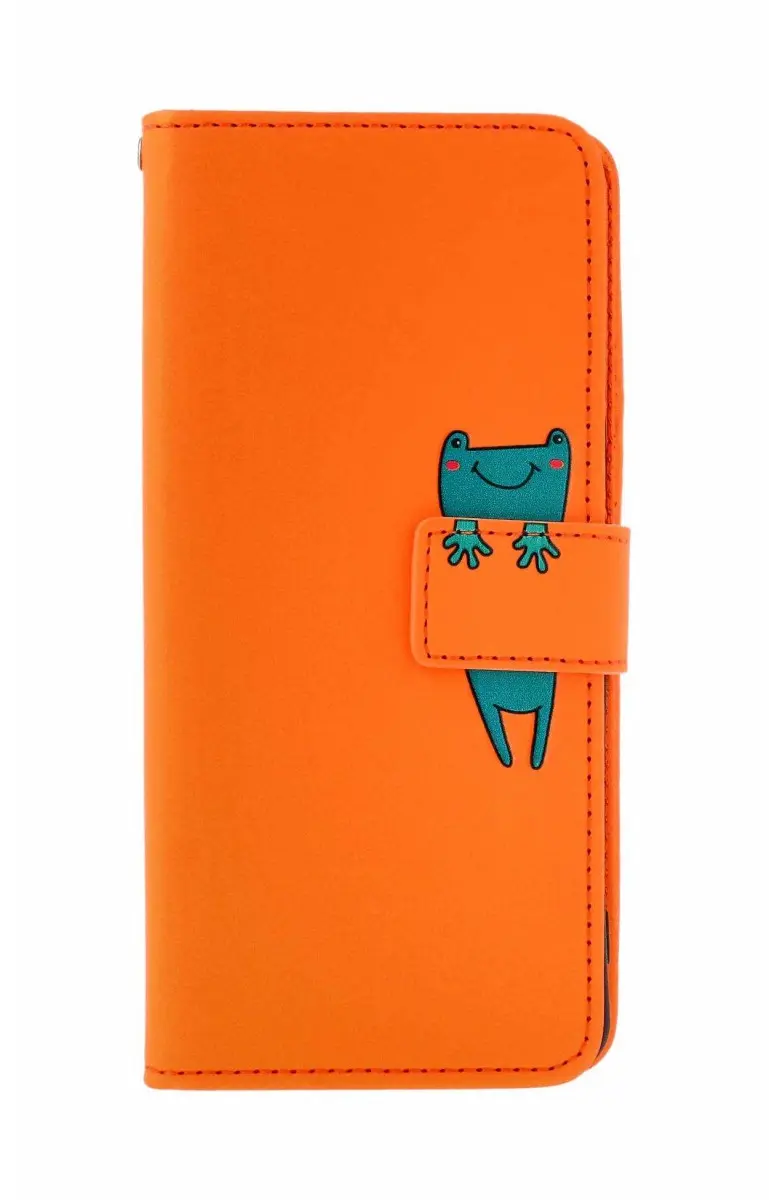 Pouzdro TopQ Xiaomi Redmi Note 13 knížkové oranžové s žabkou 131051