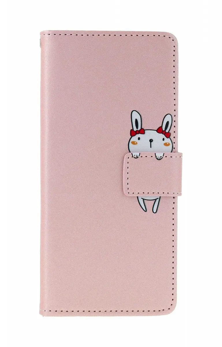Pouzdro TopQ Xiaomi Redmi Note 13 Pro 5G knížkové růžové s králíčkem 131063