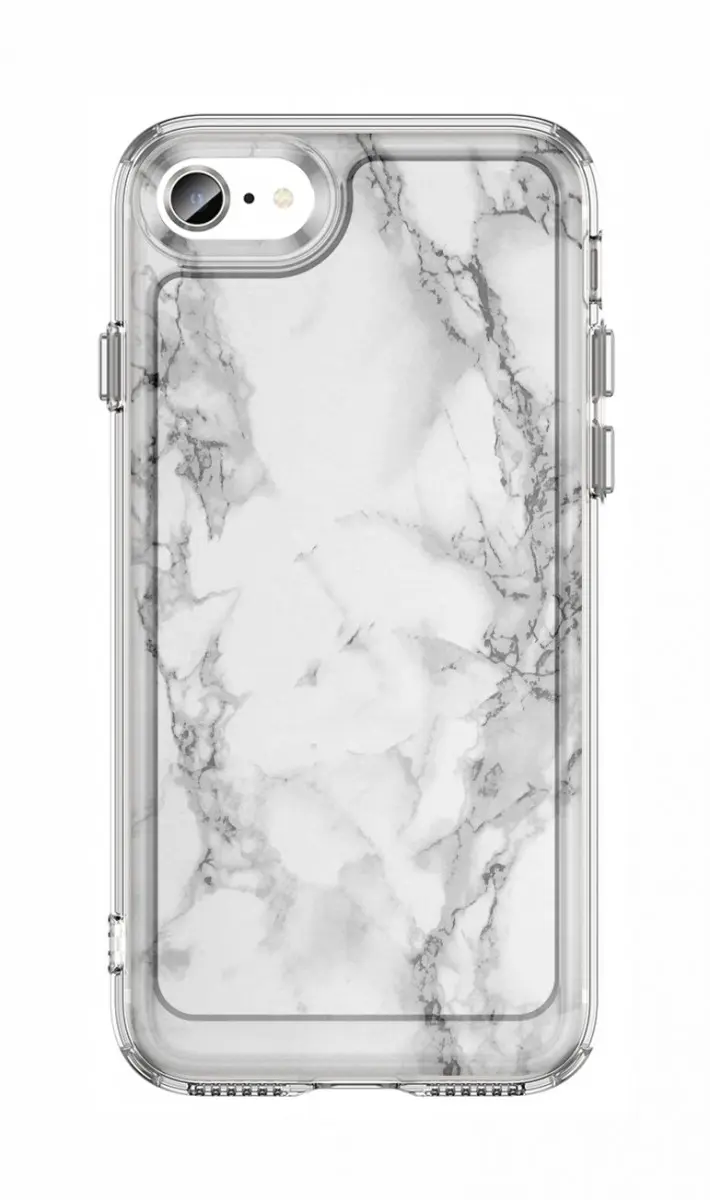 Kryt STYLE TopQ iPhone SE 2020 pevný Mramor bílý 131194