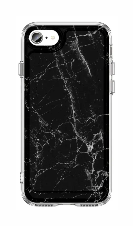 Kryt STYLE TopQ iPhone SE 2020 pevný Mramor černý 131195