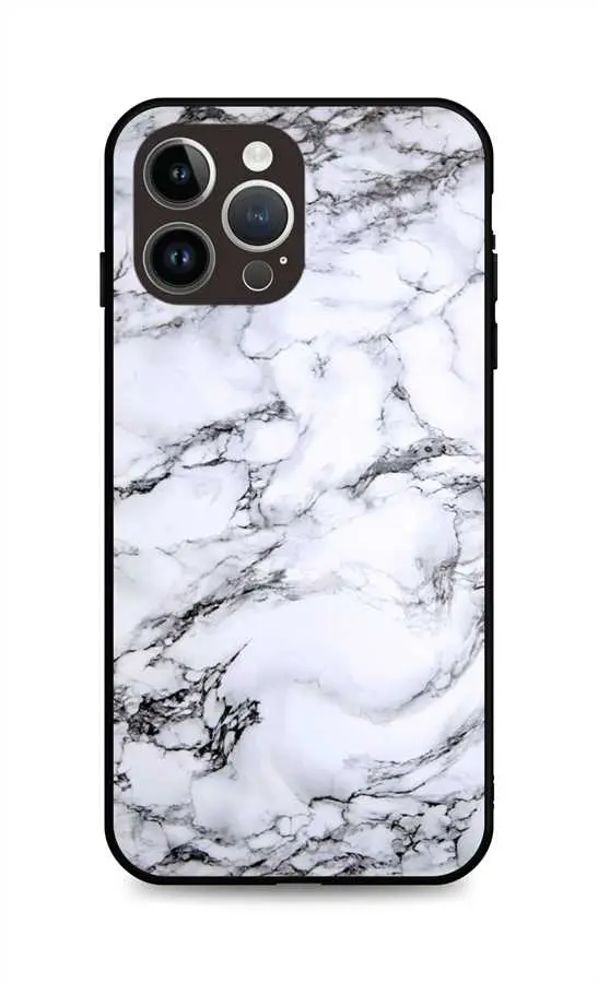 Kryt TopQ LUXURY iPhone 14 Pro pevný Marble White 111290