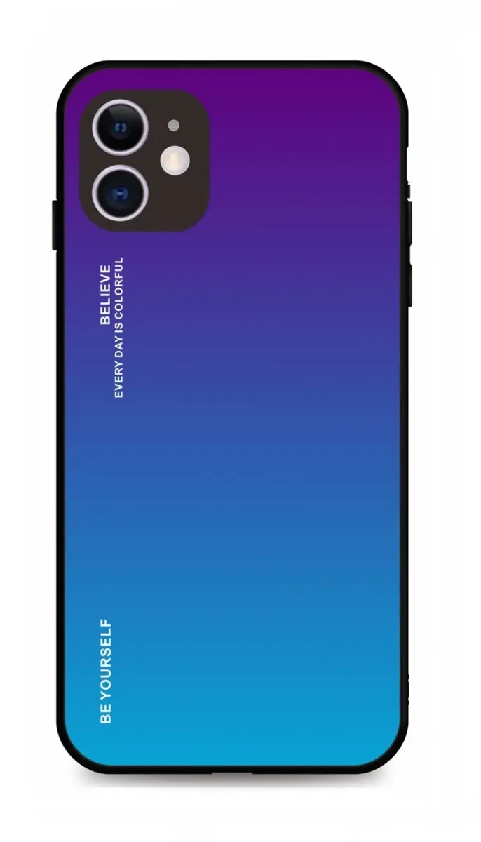 Kryt TopQ LUXURY iPhone 11 pevný duhový purpurový 91300