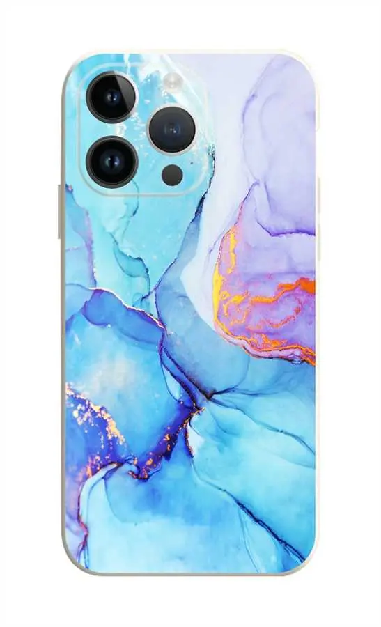 Kryt TopQ iPhone 14 Pro Mramor modro-fialový 111304