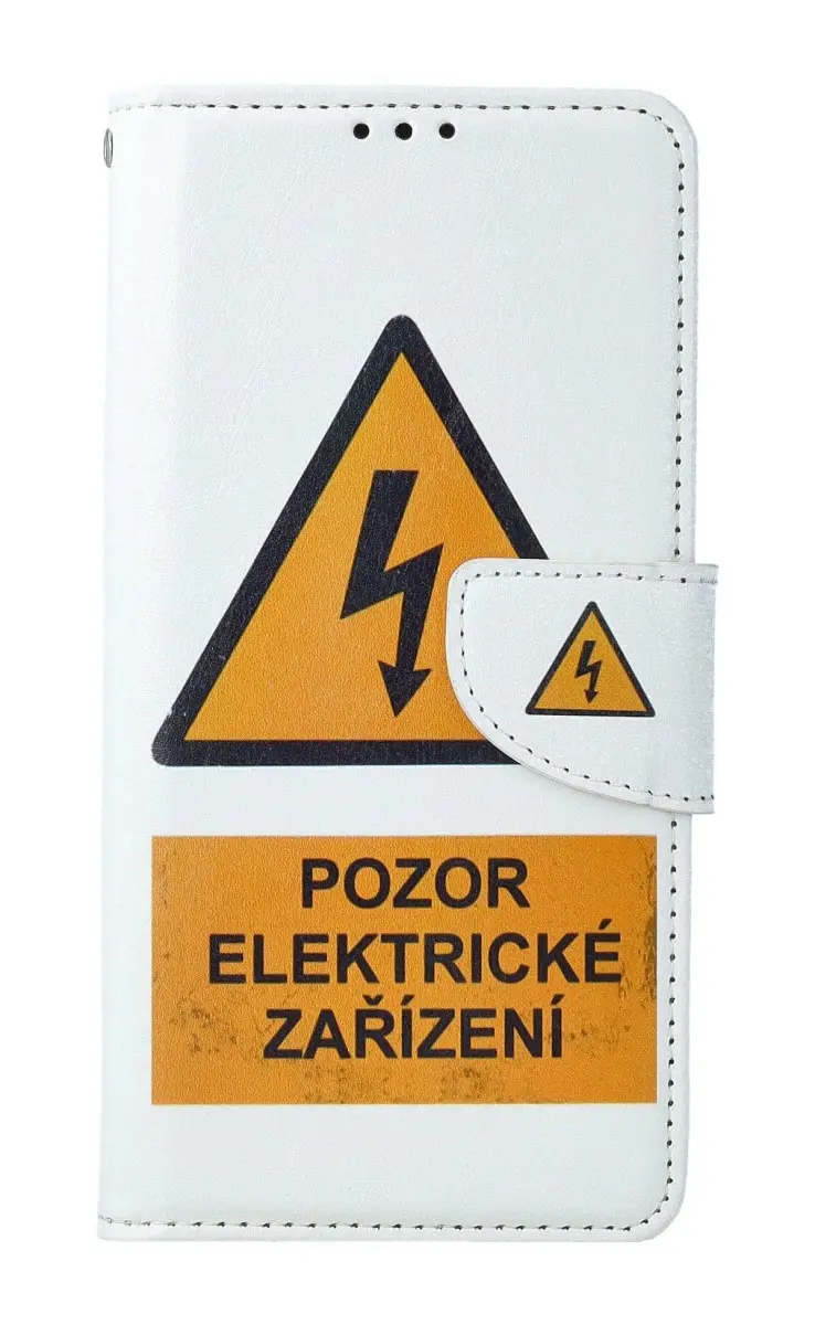Pouzdro TopQ Xiaomi Redmi Note 13 5G knížkové Pozor elektrické zařízení 121387
