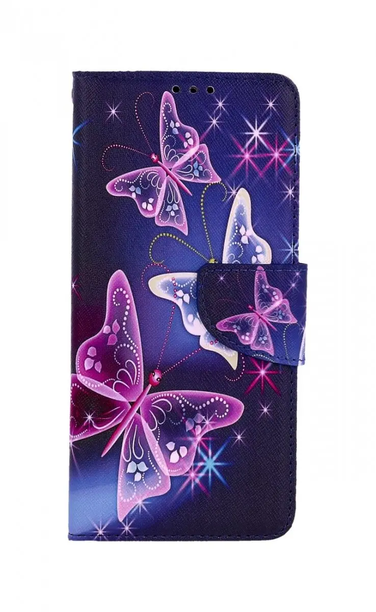 Pouzdro TopQ Realme 9 Pro knížkové Modré s motýlky 71443