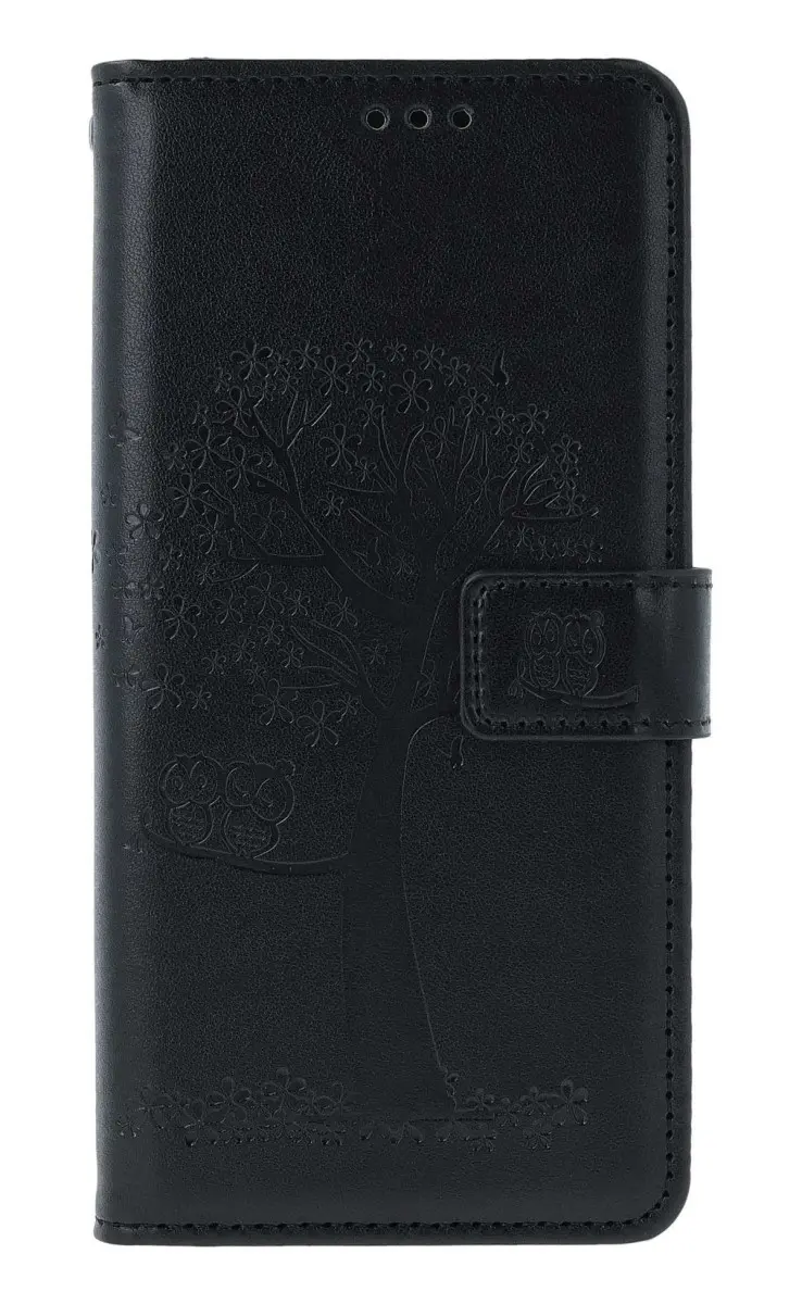 Pouzdro TopQ Xiaomi Redmi Note 13 knížkové Černý strom sovičky 131464