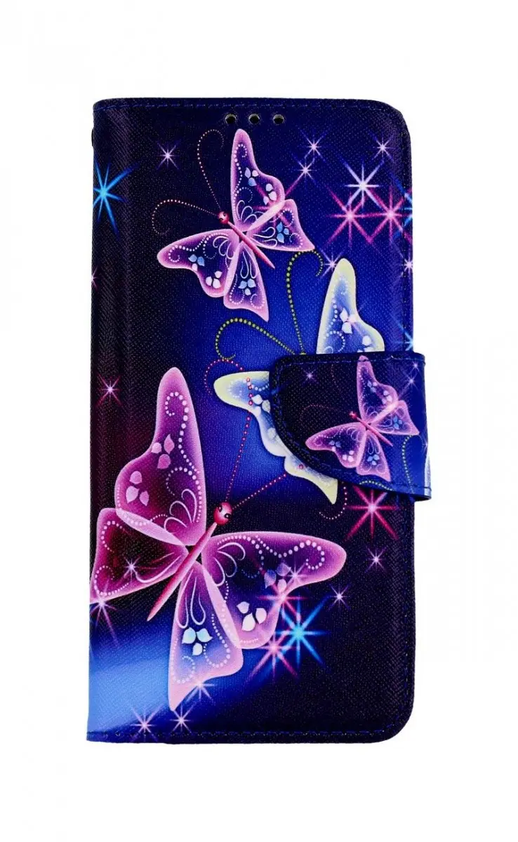 Pouzdro TopQ Realme 9 Pro+ knížkové Modré s motýlky 71504