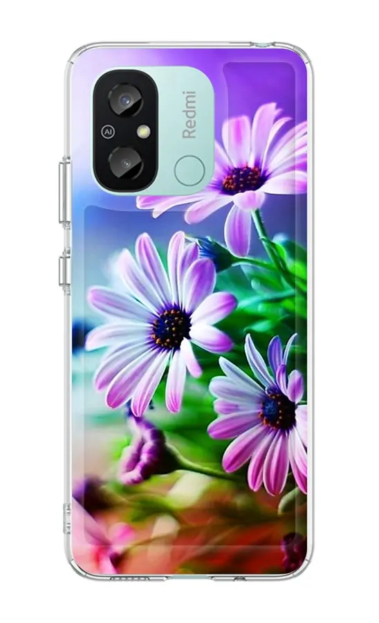 Kryt TopQ Image Xiaomi Redmi 12C Image pevný Fialové květy 121634