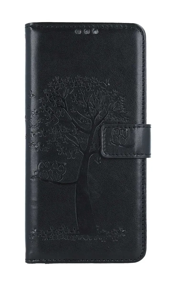 Pouzdro TopQ Xiaomi Redmi Note 12 knížkové Černý strom sovičky 111685