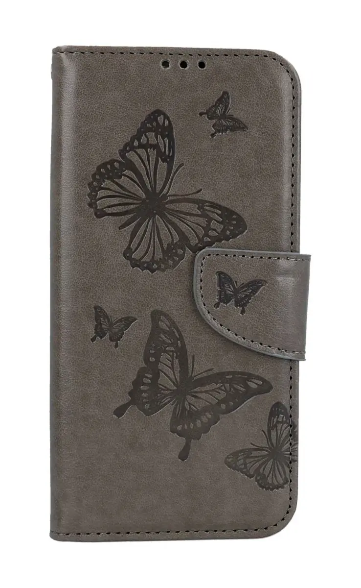 Pouzdro TopQ Samsung A34 knížkové Butterfly šedé 111945