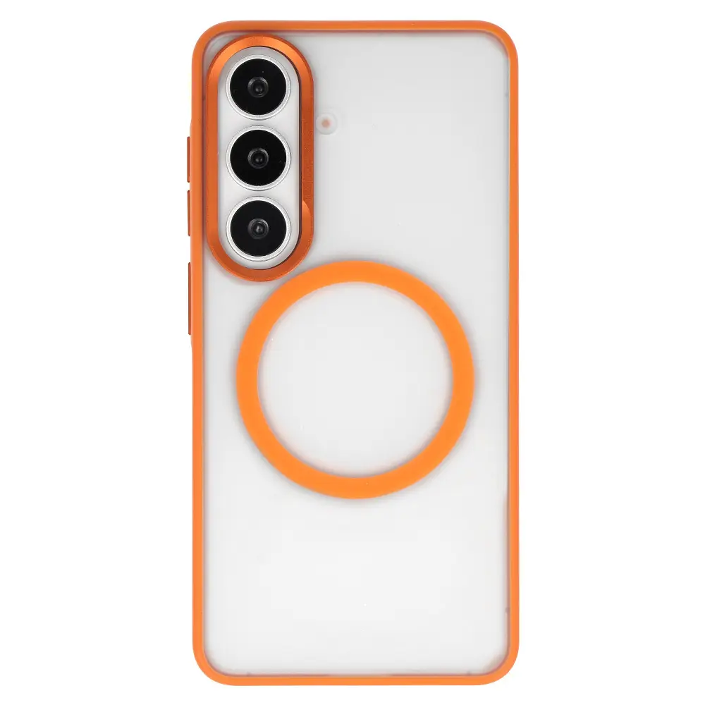Kryt Liavec Soft Metal Frame pro Samsung Galaxy S26 oranžový