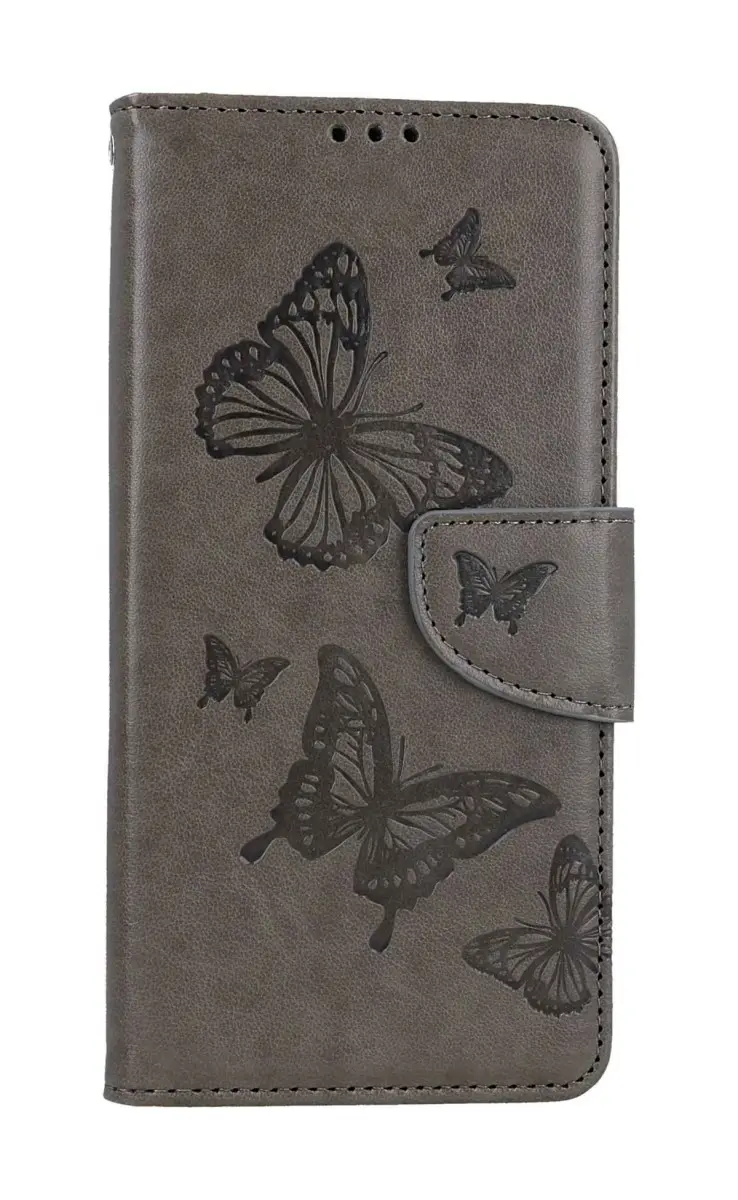 Pouzdro TopQ Xiaomi Redmi Note 12 knížkové Butterfly šedé 112026