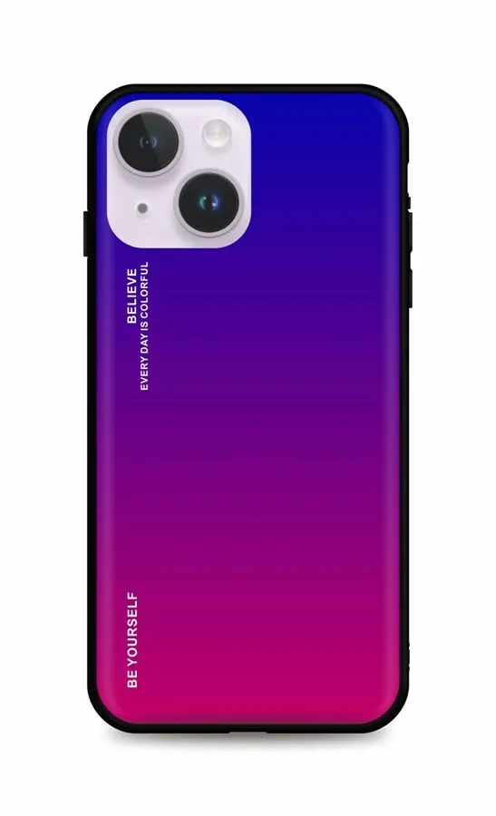 Kryt TopQ LUXURY iPhone 14 pevný duhový fialový 82494