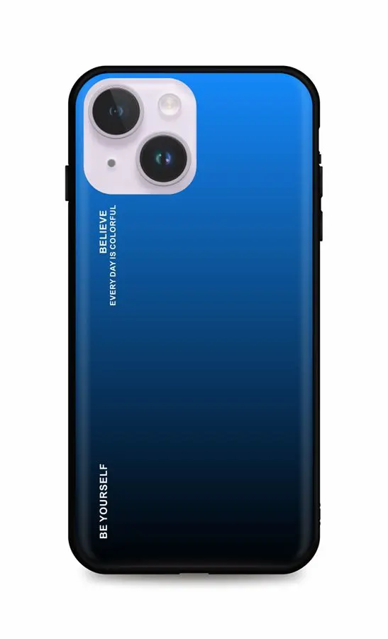 Kryt TopQ LUXURY iPhone 14 Plus pevný duhový modrý 82503