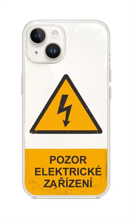 Kryt TopQ iPhone 14 Pozor elektrické zařízení 92594