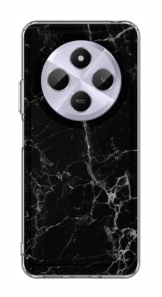 Kryt STYLE TopQ Xiaomi Redmi 14C pevný Mramor černý 132678