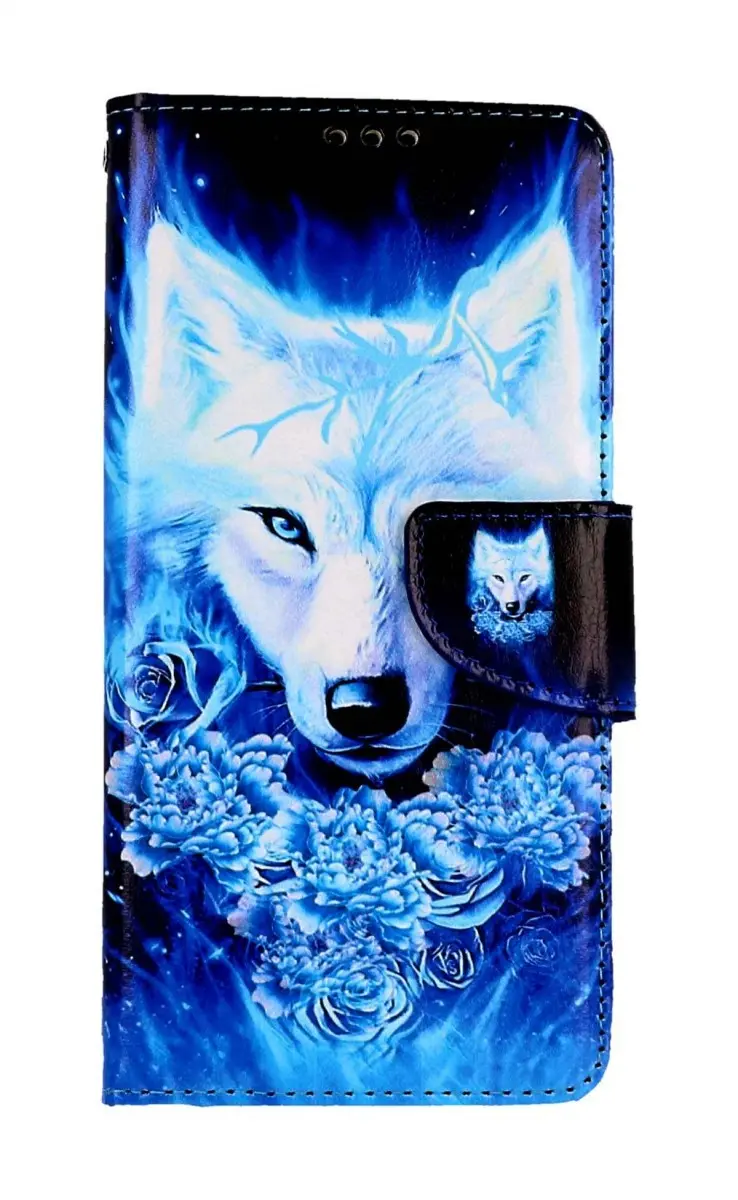 Pouzdro TopQ Xiaomi Redmi Note 12 knížkové Tyrkysový vlk 112836