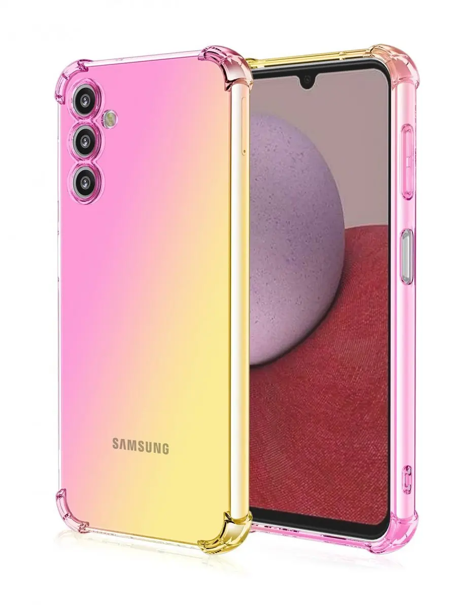 Kryt TopQ Samsung A14 5G Shock duhový růžovo-žlutý 92939