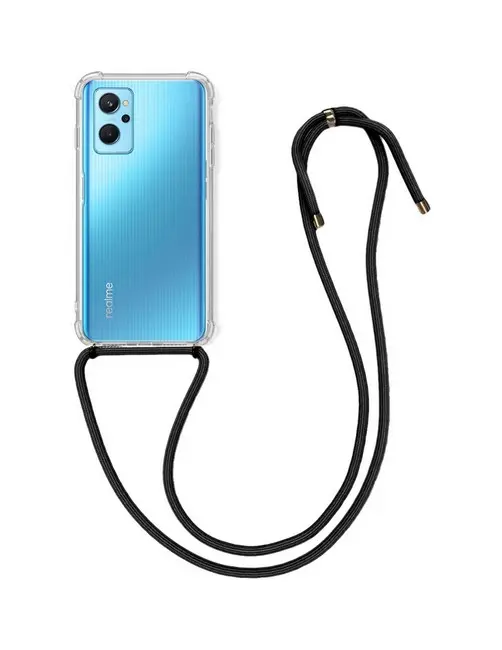 Kryt TopQ Realme 9i silikon s černou šňůrkou průhledný 72943