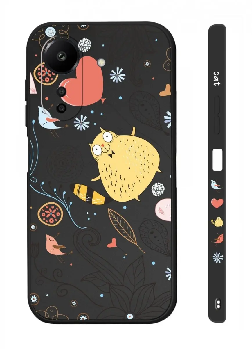 Kryt TopQ Design Xiaomi Redmi 13C Kočička černý 122974