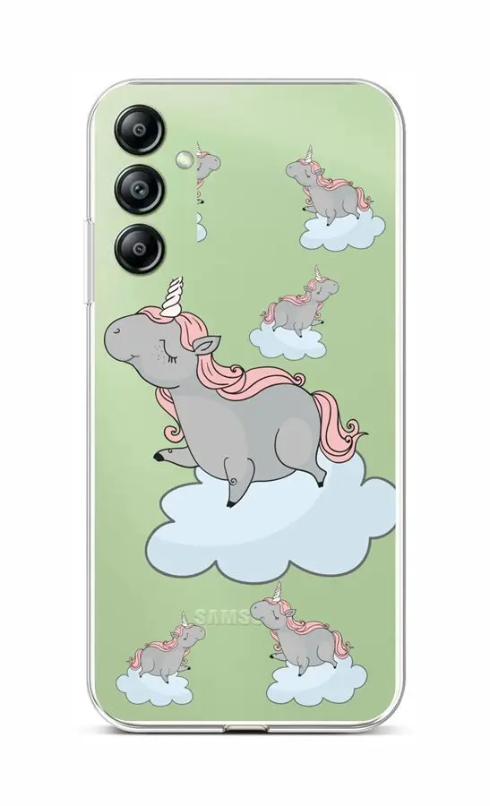Kryt TopQ Samsung A14 5G Grey Unicorns 93001