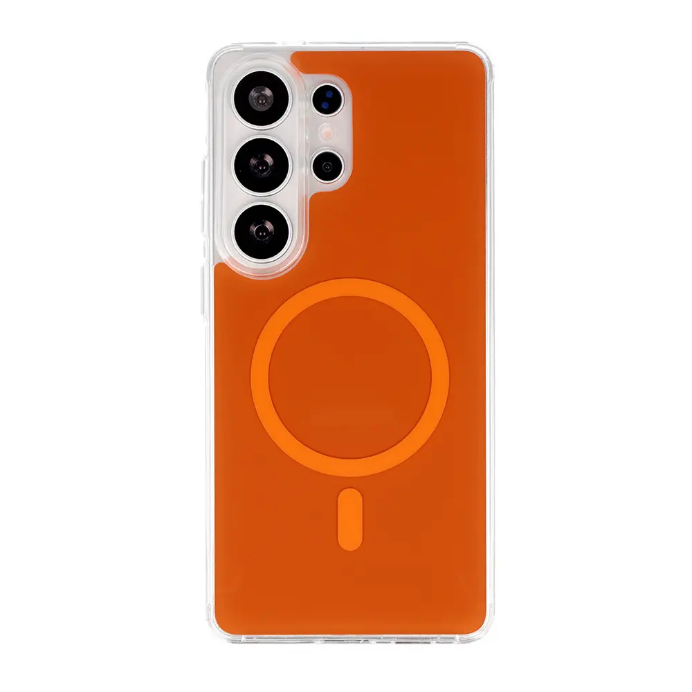 Ochranný kryt Glossy MagSafe pro Samsung Galaxy S24 Ultra oranžový