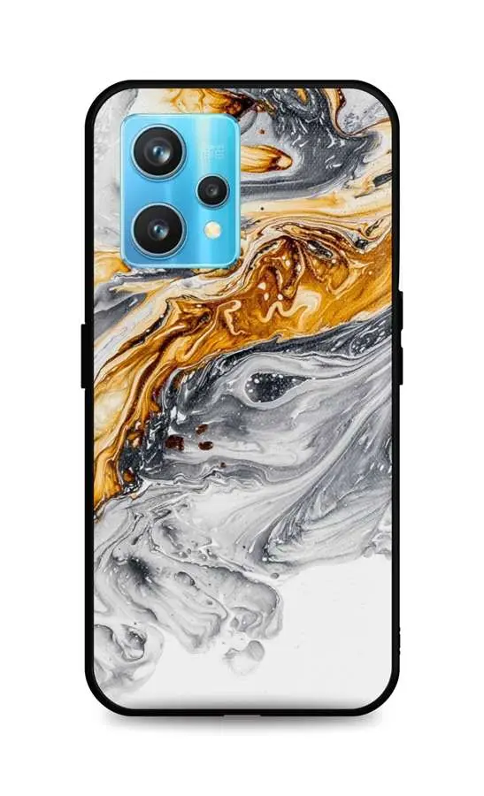 Kryt TopQ LUXURY Realme 9 Pro+ pevný Marble šedo-zlatý 73152