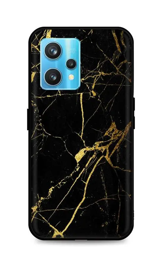 Kryt TopQ LUXURY Realme 9 Pro+ pevný Marble černo-zlatý 73154