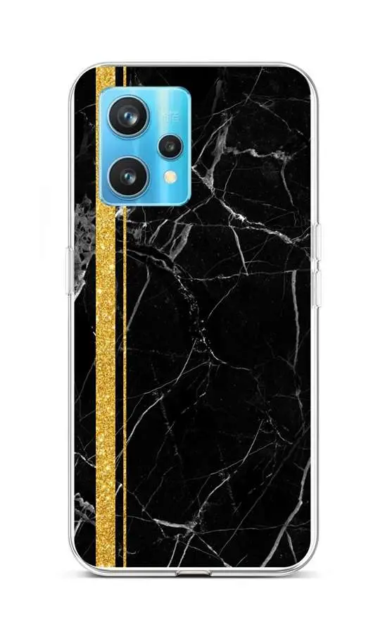 Kryt STYLE TopQ Realme 9 Pro+ silikon Mramor černo-zlatý 73199