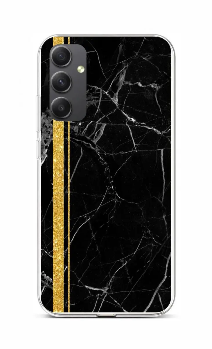Kryt STYLE TopQ Samsung A34 Mramor černo-zlatý 93207