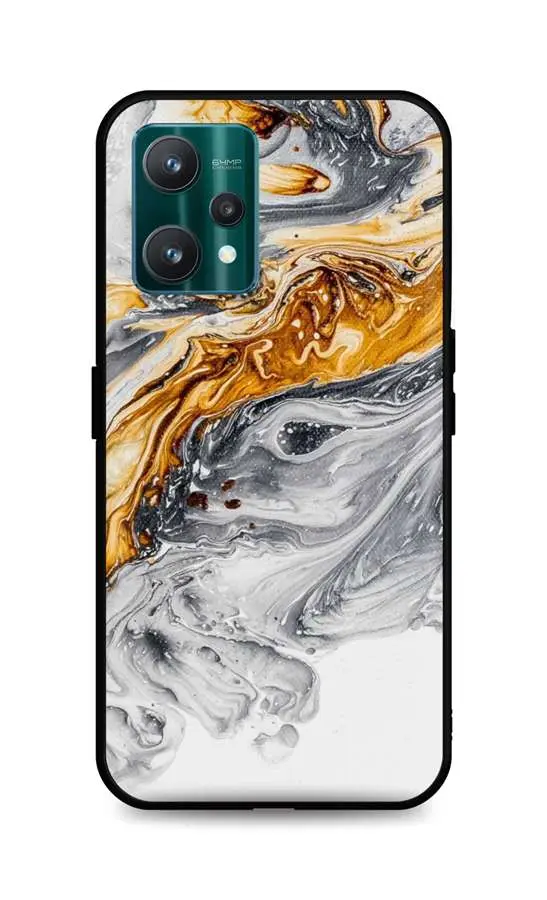 Kryt TopQ LUXURY Realme 9 Pro pevný Marble šedo-zlatý 73289