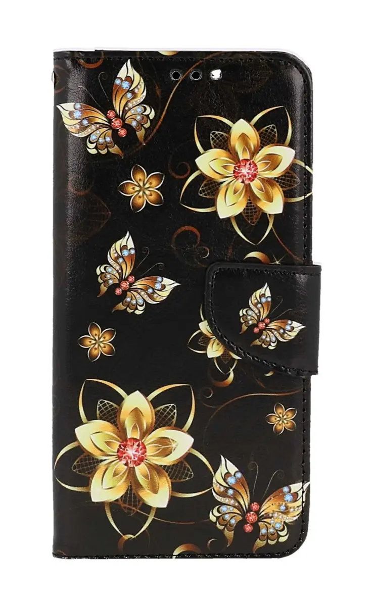 Pouzdro TopQ Xiaomi Redmi Note 11 knížkové Zlaté květy 73643