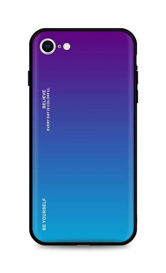 Kryt TopQ LUXURY iPhone SE 2022 pevný duhový purpurový 73931