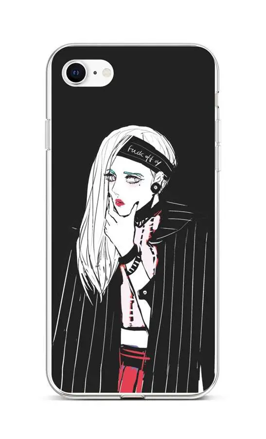 Kryt TopQ iPhone SE 2022 silikon Dark Girl 73937