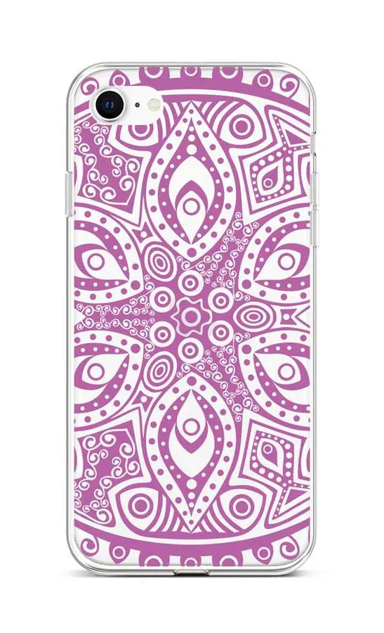 Kryt TopQ iPhone SE 2022 silikon Violet Mandala 73954