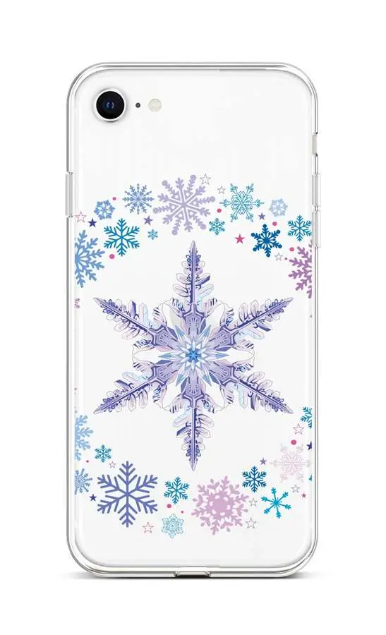 Kryt TopQ iPhone SE 2022 silikon Snowflake 73956