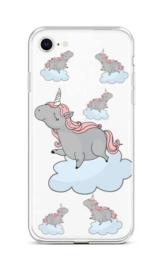 Kryt TopQ iPhone SE 2022 silikon Grey Unicorns 73962
