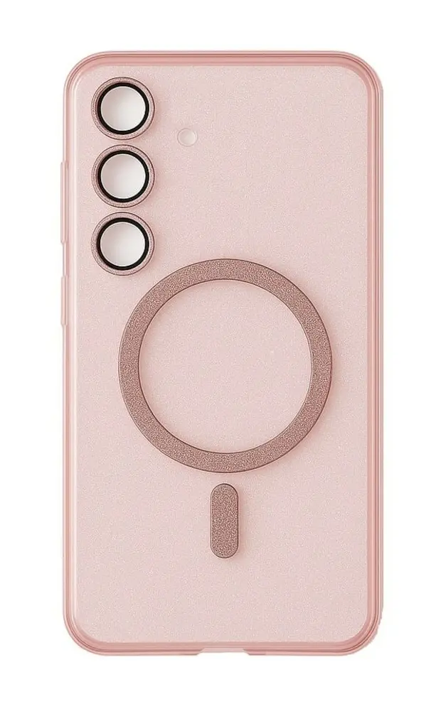Kryt Glitter MagSafe pro Samsung Galaxy S26 Plus růžovo-průhledný