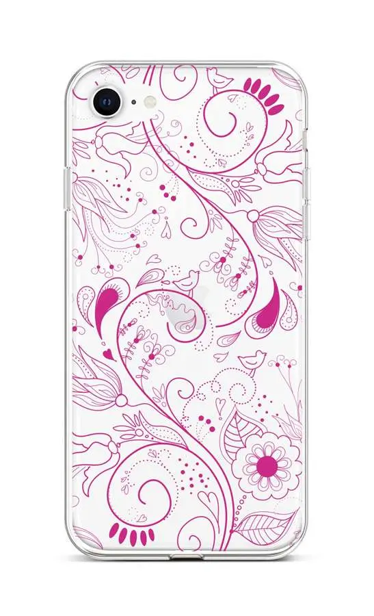 Kryt TopQ iPhone SE 2022 silikon Pink Ornament 73981