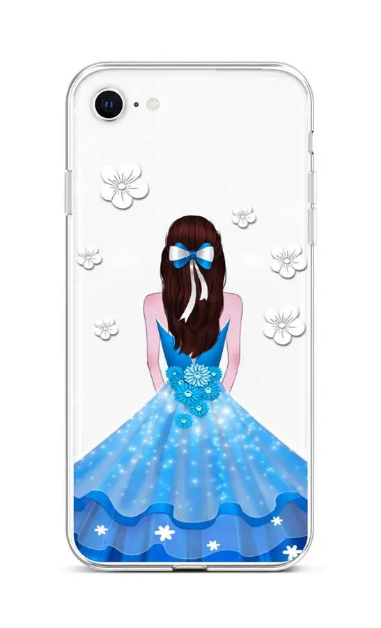 Kryt TopQ iPhone SE 2022 silikon Blue Princess 74004