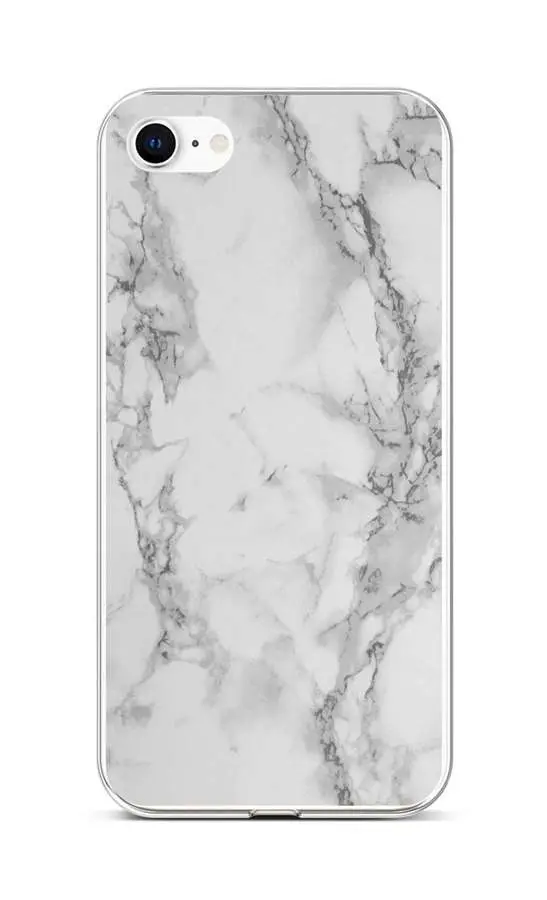 Kryt STYLE TopQ iPhone SE 2022 silikon Mramor bílý 74140