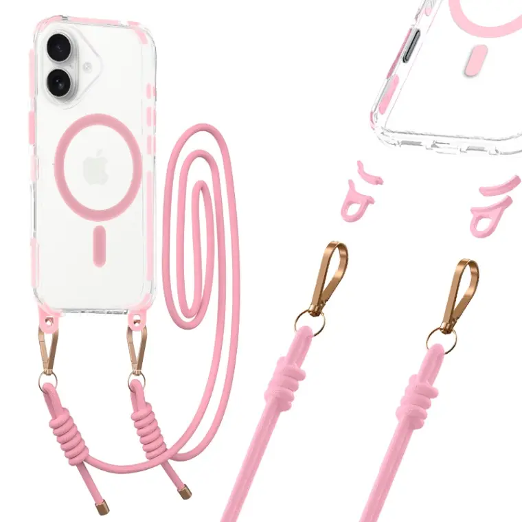 Zadní kryt Tel Protect Strap Clear pro iPhone 17 pink