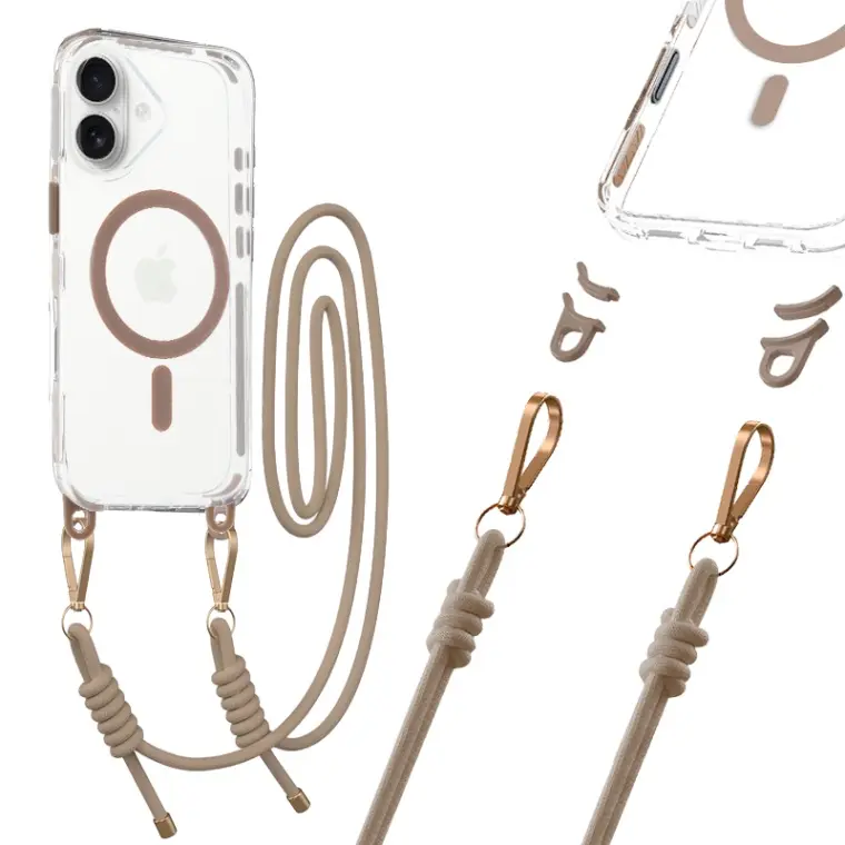 Zadní kryt Tel Protect Strap Clear pro iPhone 17 gold